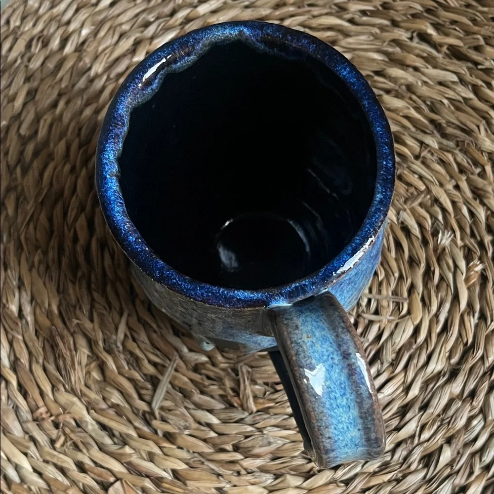 Artisan Blue and Black Ceramic Mug - Picture 8 of 11